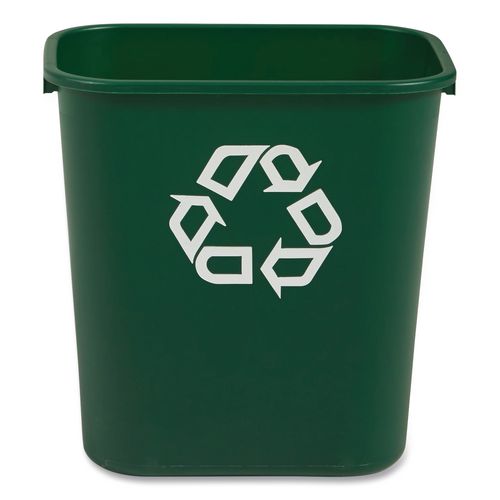Deskside Recycling Container, 28 qt Resin, Green