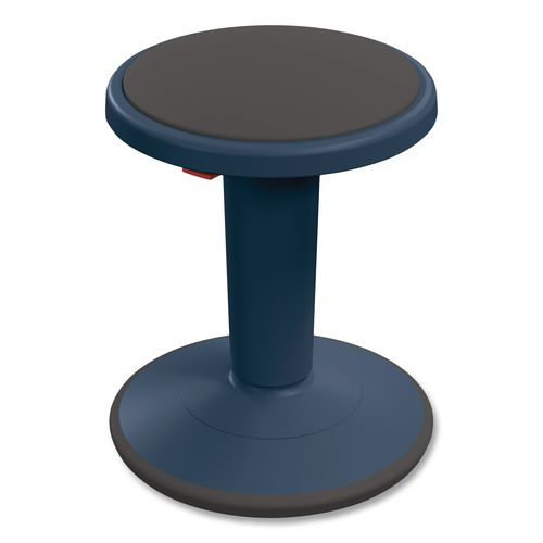 Hierarchy Grow Stool, Short, Backless, Supports Up to 250 lbs, 14" to 18" Seat Height, Navy Seat, Navy Base