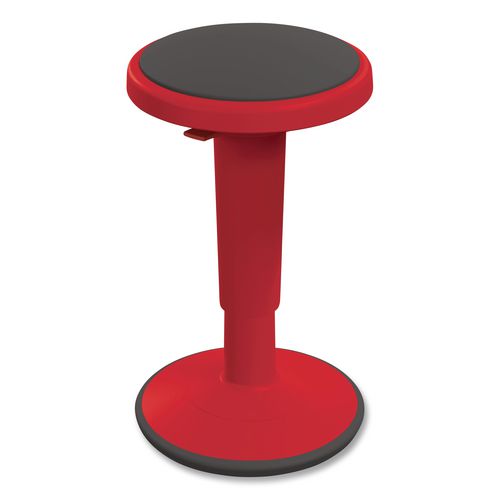 Hierarchy Grow Stool, Short, Backless, Supports Up to 250 lbs, 14" to 18" Seat Height, Red Seat, Red Base