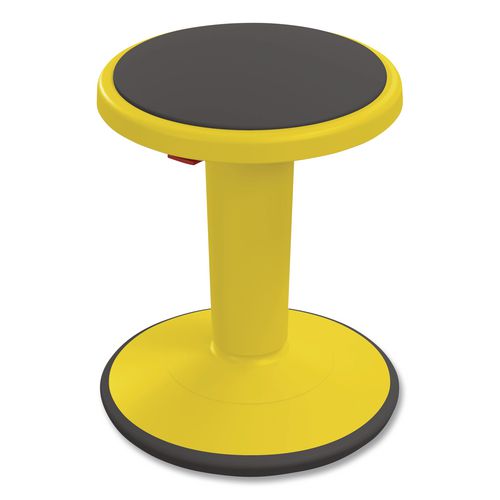 Hierarchy Grow Stool, Short, Backless, Supports Up to 250 lbs, 14" to 18" Seat Height, Yellow Seat, Yellow Base