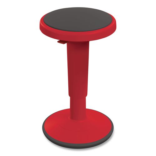 Hierarchy Grow Stool, Tall, Backless, Supports Up to 250 lbs, 17" to 24" Seat Height, Red Seat, Red Base