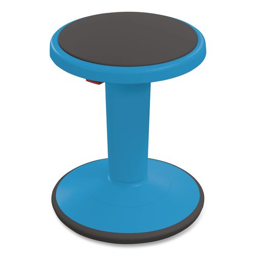 Hierarchy Grow Stool, Tall, Backless, Supports Up to 250 lbs, 17" to 24" Seat Height, Blue Seat, Blue Base