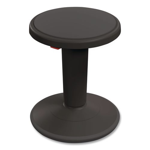 Hierarchy Grow Stool, Tall, Backless, Supports Up to 250 lbs, 17" to 24" Seat Height, Black Seat, Black Base