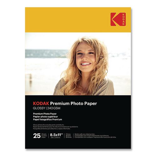 Premium Photo Paper, 8.5 mil, 8.5 x 11, Glossy White, 25/Pack