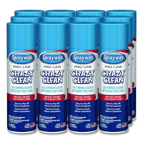 Crazy Clean, Unscented, 19 oz Aerosol Spray, 12/Carton