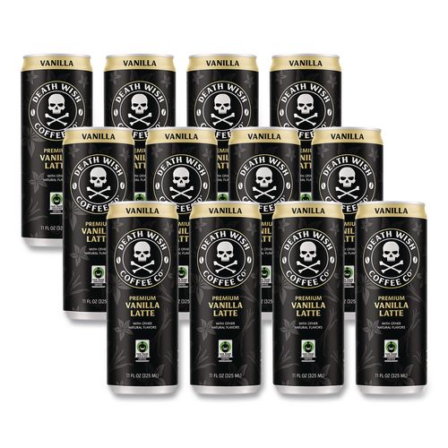 Vanilla Latte Cold Brew Coffee, 11 oz Can, 12/Carton