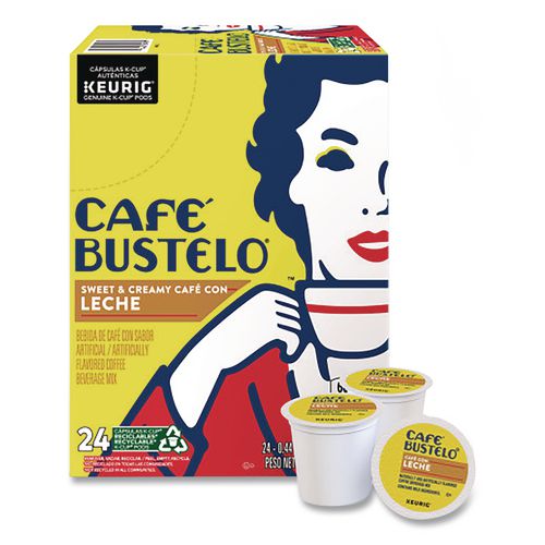Cafe Bustelo Cafe Con Leche Coffee K-Cup, 24/Box