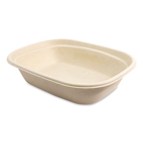 Laminated Fiber Containers, 30 oz, 6.7 x 8.7 x 2.1, Natural, Sugarcane Fiber, 400/Carton