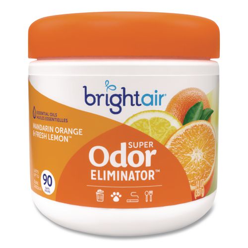 BRIGHT AirÂ® Super Odor Eliminator, Mandarin Orange And Fresh Lemon, 14 Oz Jar