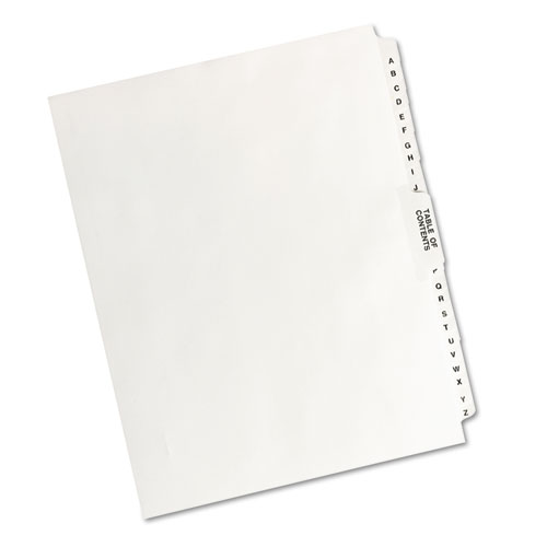 Preprinted Legal Exhibit Side Tab Index Dividers, Avery Style, 27-Tab, A to Z, 11 x 8.5, White, 1 Set