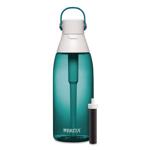 Plastic Filtered Water Bottle, 36 oz, Sea Glass