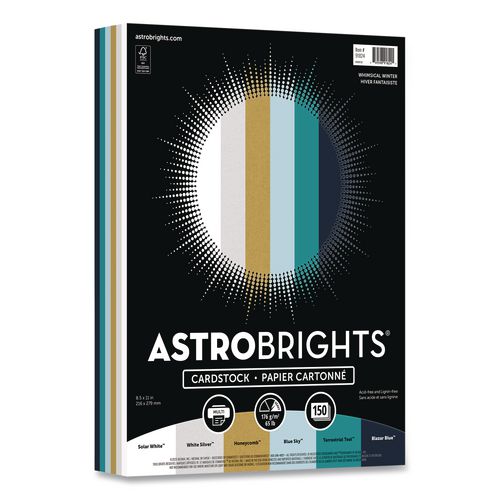 Color Cardstock - "Whimsical Winter" Assortment, 65 lb Weight, 8.5.x 11, Assorted, 150 Sheets