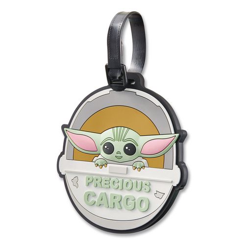 Disney Character Luggage Tag, Baby Yoda, Rubber, Multicolor
