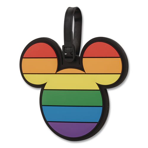 Disney Character Luggage Tag, Mickey Pride, Rubber, Multicolor