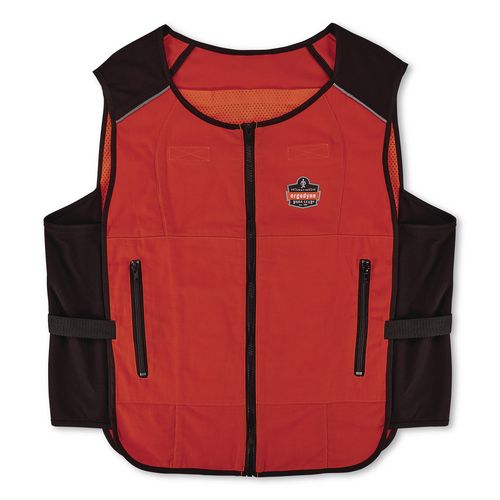 Chill-Its 6260 Lightweight Phase Change Cooling Vest with Packs, Cotton/Polyester, 2X-Large/3X-Large, Orange