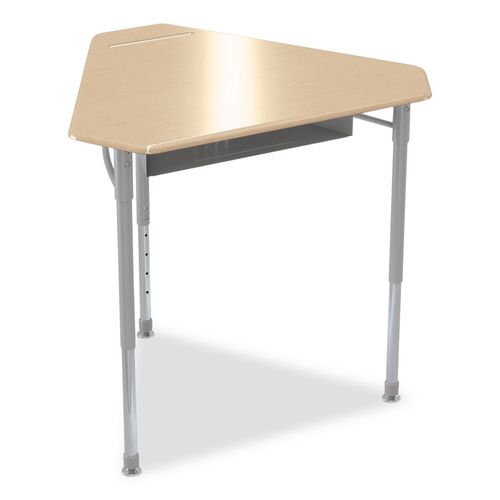 Astute Hard Plastic Desk, 33.8" x 29.8" x 23.1" to 33.1", Fusion Maple, 2/Carton