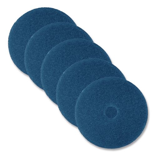 Low-Speed High Productivity 5300 Floor Pads, 12" Diameter, Blue, 5/Carton