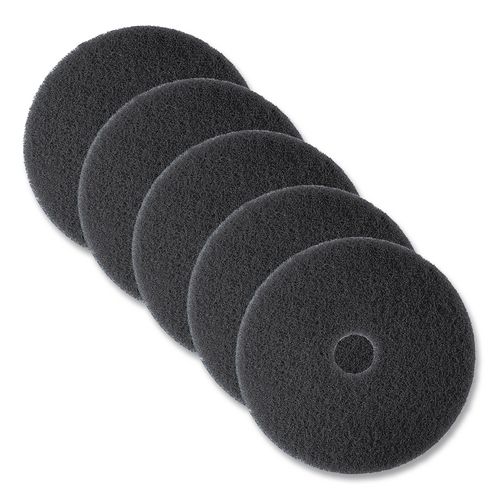 Low-Speed High Productivity Floor Pads 7300, 15" Diameter, Black, 5/Carton