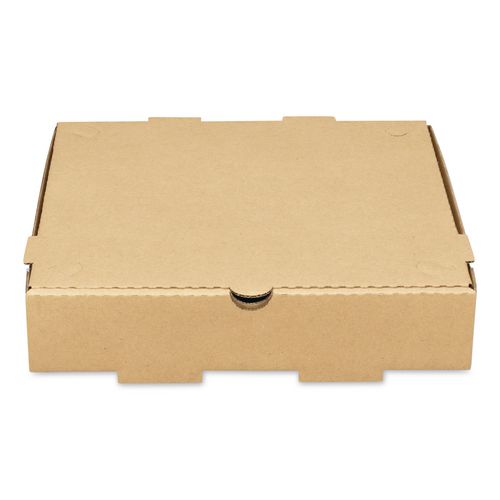 Corrugated Pizza Box, 10 x 10 x 2, Kraft, Cardboard, 50/Carton