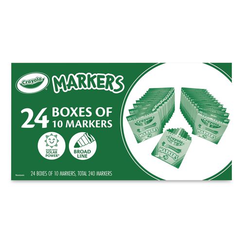 Non-Washable Marker, Broad Bullet Tip, Assorted Classic Colors, 10/Box, 24 Boxes/Carton