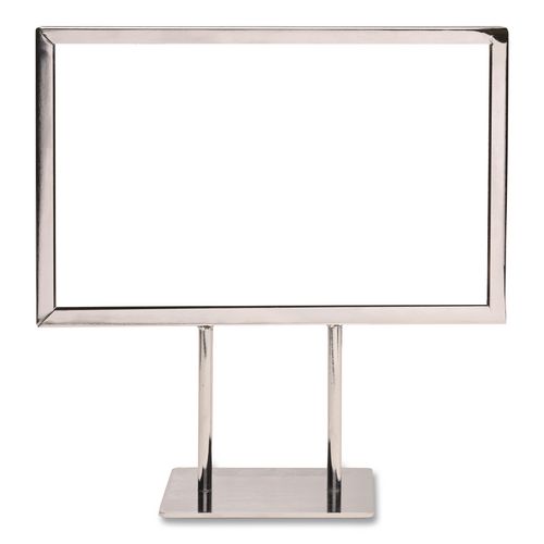 Metal Countertop Sign Holder, 7 x 11 Insert, Silver