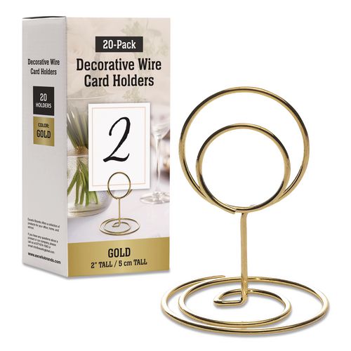 Decorative Wire Card Holders, Gold Frame, 20/Pack