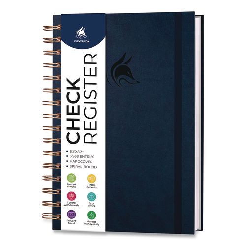 Check Register Book, 8 Columns, Dark Blue Cover, 135 Sheets/Book