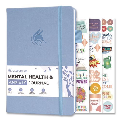 Mental Health and Anxiety CBT Journal, Periwinkle Cover, 8.3 x 5.8 Sheets