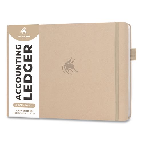 Accounting Ledger Book, 7 Columns, Beige Cover