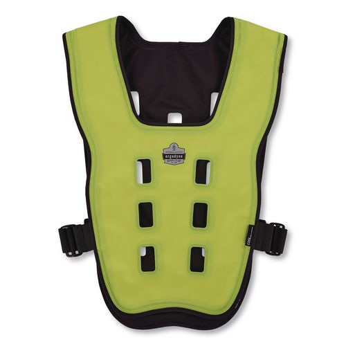 Chill-Its 6684 Dry Evaporative Cooling Vest - Elastic Waist, Polyester/Polyurethane, Small/Medium, Lime