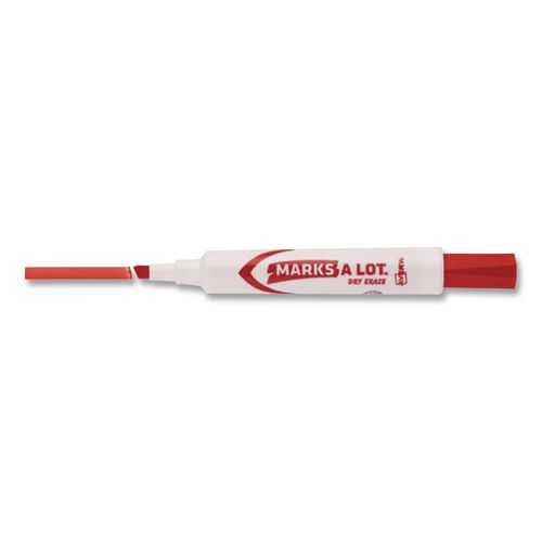 MARKS A LOT Desk-Style Dry Erase Markers, Broad Chisel Tip, Red