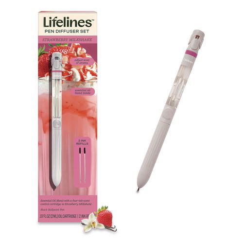 Essential Oil Blends Pen Diffuser, Strawberry Milkshake Scent, White