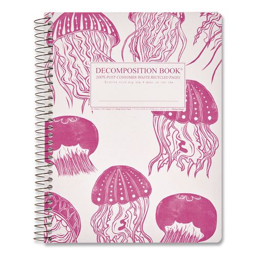 Spiral Composition Book, Medium/College Rule, Jellyfish, (80) 9.75 x 7.5 Sheets