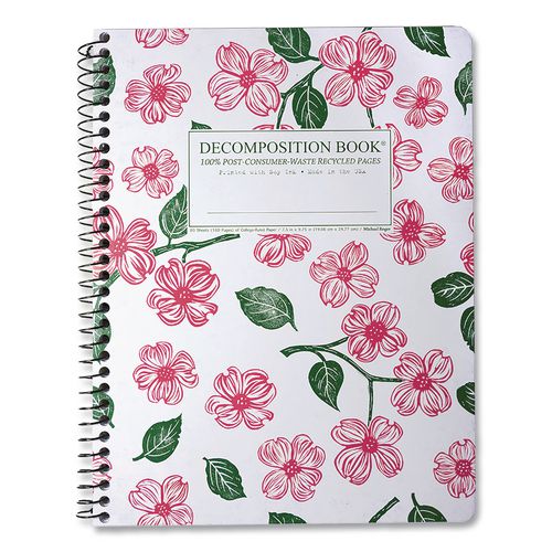 Spiral Composition Book, Medium/College Rule, Dogwood, (80) 9.75 x 7.5 Sheets