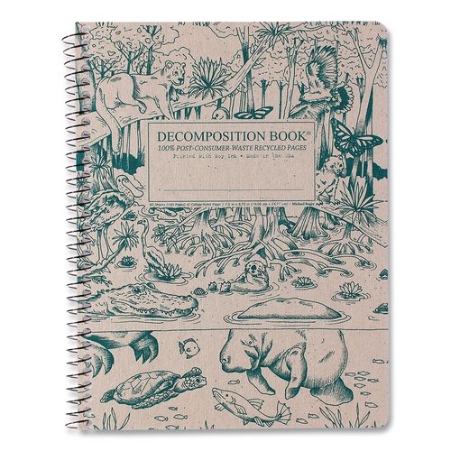 Spiral Composition Book, Medium/College Rule, Everglades, (80) 9.75 x 7.5 Sheets
