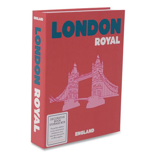 Magnetic Storage Book Box, London, 7.5 x 1.75 x 9.75, Red