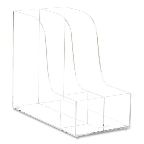 3-Compartment Desk Organizer, 6 x 11 x 9.75, Clear, Acrylic