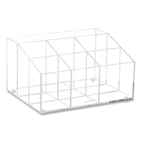 7-Compartment Desk Tray, 8.5 x 6.5 x 4.75, Clear, Acrylic