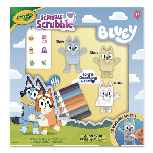 Scribble Scrubbie Bluey Deluxe Playset, 50 Pieces