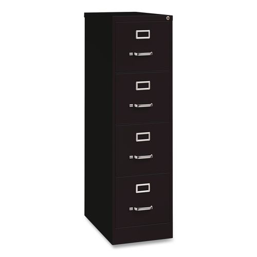 Commercial Vertical Letter File Cabinet, 4 Letter-Size File Drawers, 15 x 25 x 52, Black