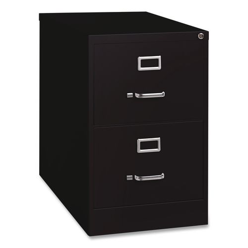 Commercial Vertical Legal File Cabinet, 2 Legal Size File Drawers, 18 x 26.5 x 28.37, Black