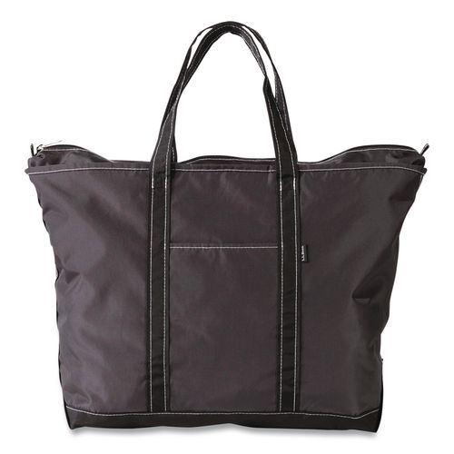 Large Nylon Everyday Lightweight Tote, 17" x 7.5" x 15", Granite/Black