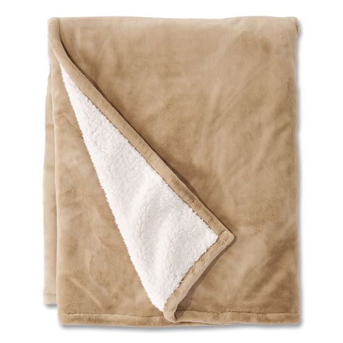 Wicked Plush Sherpa Throw, 50 x 60, Camel Brown