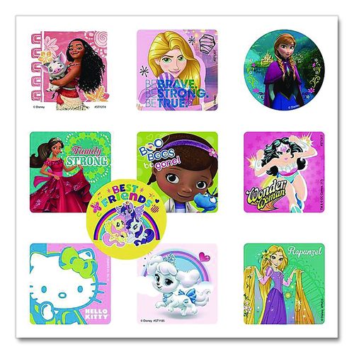Girl Sticker Sampler, Assorted Colors/Designs, 1,000/Box