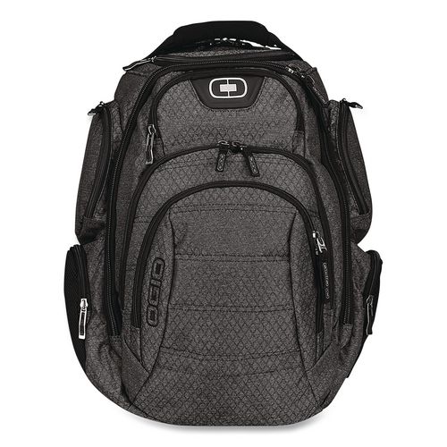 Gambit Laptop Backpack, Large, Fits Devices Up to 15", 15" x 10.5" x 19.5", Graphite/Black