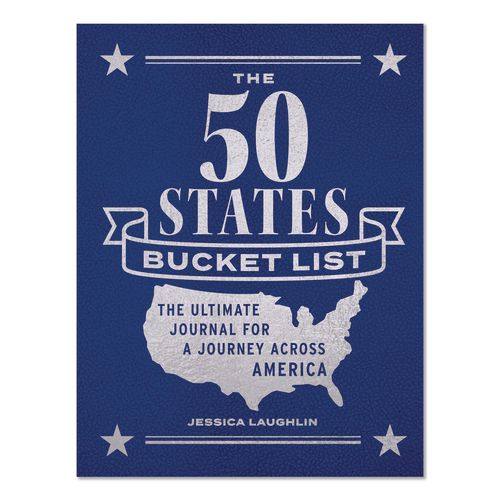 50 States Bucket List Guided Journal, Blue Cover, (176) 8.75 x 6.75 Sheets