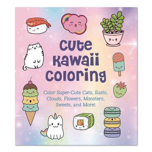 Cute Kawaii Coloring Book, All Ages, 128 Pages