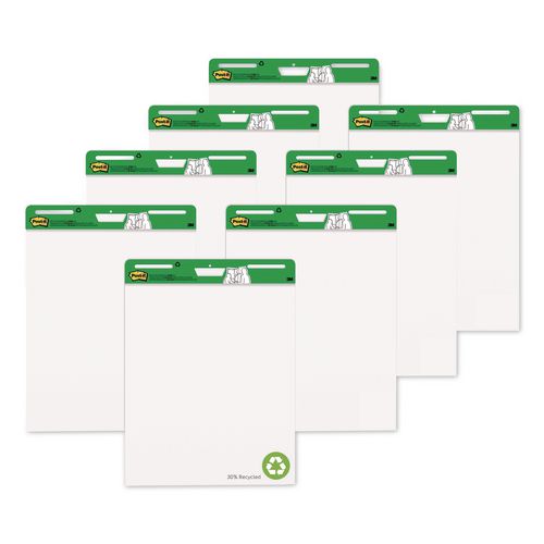 Self-Stick Easel Pads, Vertical Orientation, (30) White 25 x 30 Sheets, 8/Pack