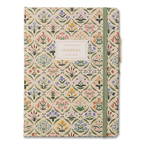 Estee Journal, 1-Subject, Green/Blue/Beige Floral Cover, (144) 8.3 x 5.8 Sheets