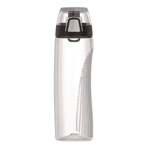Tritan Plastic Hydration Water Bottle with Meter, 24 oz, Clear